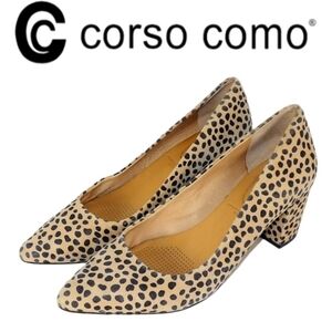 Corso Como RYANNA Chucky Heel Leopard Print Suede Heels Women's Size 8.5